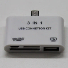 3-in-1 OTG Micro USB Smart Card Reader Connection Kit