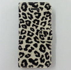 Leather Wallet Case Cover Leopard Printed for Samsung Galaxy S4 I9500