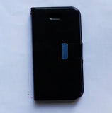 Leather Wallet Case Cover Pouch For Apple iPhone 4 4S Black TPU+PC